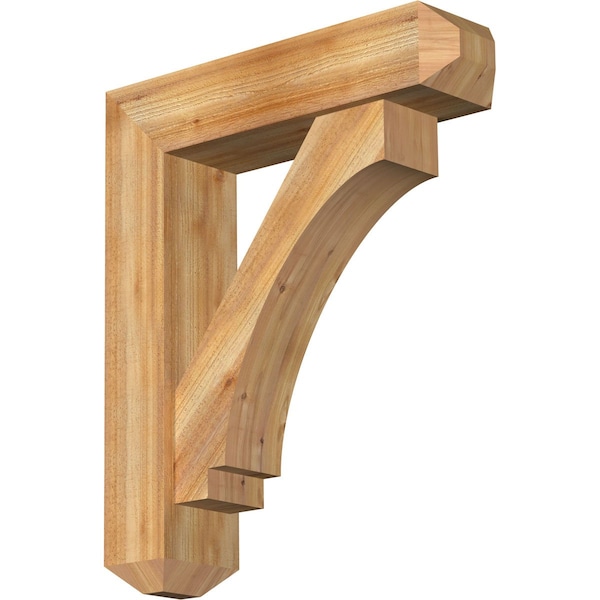 Ekena Millwork Imperial Craftsman Rough Sawn Bracket w/ Offset Brace, Western Red Cedar, 8"W x 32"D x 38"H BKT0806X32X38IMP04RWR - main